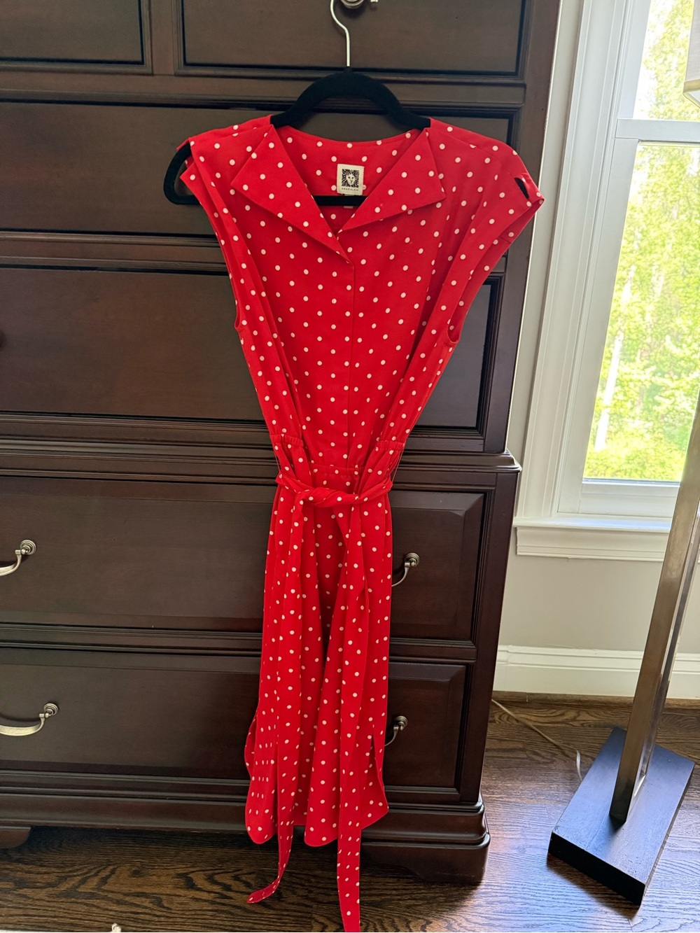 Anne Klein Red and White Polka Dot Dress